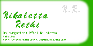 nikoletta rethi business card