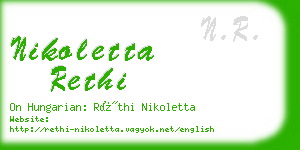 nikoletta rethi business card
